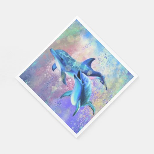 Couple Dolphin Napkins Serviette (Ecke)