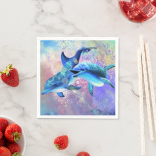Couple Dolphin Napkins Serviette