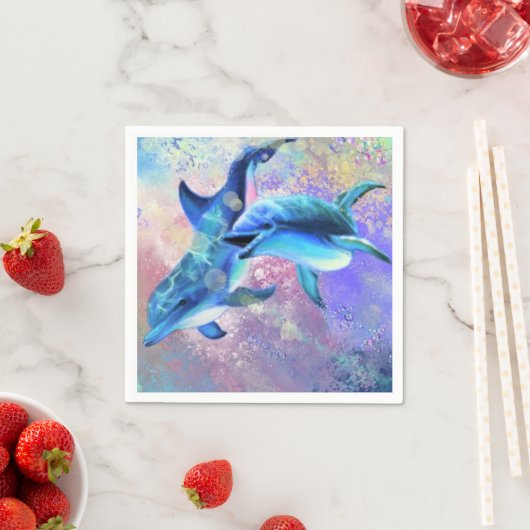 Couple Dolphin Napkins Serviette (Beispiel)