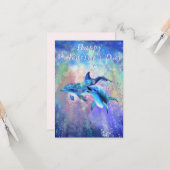 Couple Dolphin Valentine's Day Card - I Liebe You Karte (Vorderseite/Rückseite Beispiel)