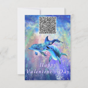 Couple Dolphin Valentine's Day Card Ihr QR Code Karte