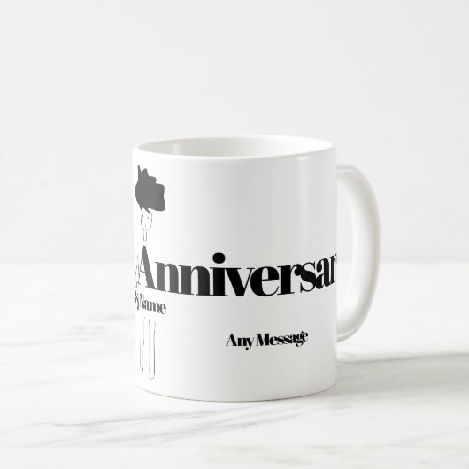 Couple Doodle Jahrestag Kaffeetasse (VorderseiteRechts)