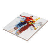 Couple Downhill Skiing Fliese (Seite)