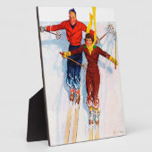 Couple Downhill Skiing Fotoplatte (Seite)