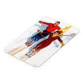 Couple Downhill Skiing Magnet (Linke Seite)