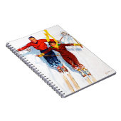 Couple Downhill Skiing Notizblock (Rechte Seite)