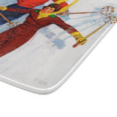 Couple Downhill Skiing Schneidebrett (Ecke)