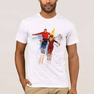 Couple Downhill Skiing T-Shirt