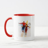 Couple Downhill Skiing Tasse (Links)
