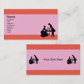 Couple Drink Wine at Table Red Pink Visitenkarte (Vorne/Hinten)