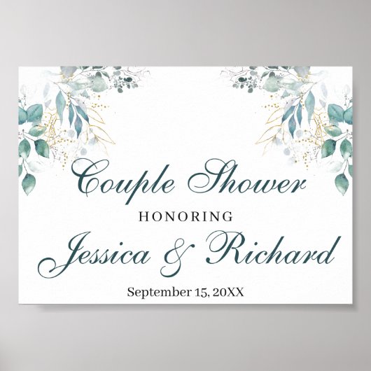 Couple Dusche Begrüßungszeichen Poster (Vorne)