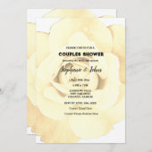 Couple Dusche Elfenbeinblume Rose Blume Hochzeit Einladung (Vorne/Hinten)