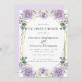 COUPLE-DUSCHE | Lavendel-Blume Einladung (Vorne/Hinten)