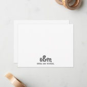 Couple Edgy Woodblock Grunge Note Card Mitteilungskarte (Vorderseite/Rückseite Beispiel)