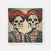 Couple el Día de los Muertos Serviette (Vorderseite)