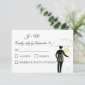Couple Elegant Bride Groom Modernes UAWG RSVP Karte (Stehend Vorderseite)
