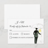 Couple Elegant Bride Groom Modernes UAWG RSVP Karte (Vorne/Hinten)