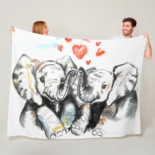 Couple Elephant Fleece Blanket Malerei (Beispiel)