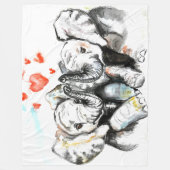 Couple Elephant Fleece Blanket Malerei (Vorderseite)
