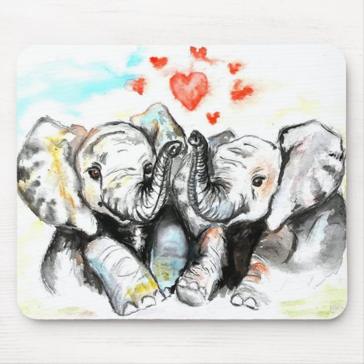 Couple Elephant Mouse Pad Mousepad (Vorne)