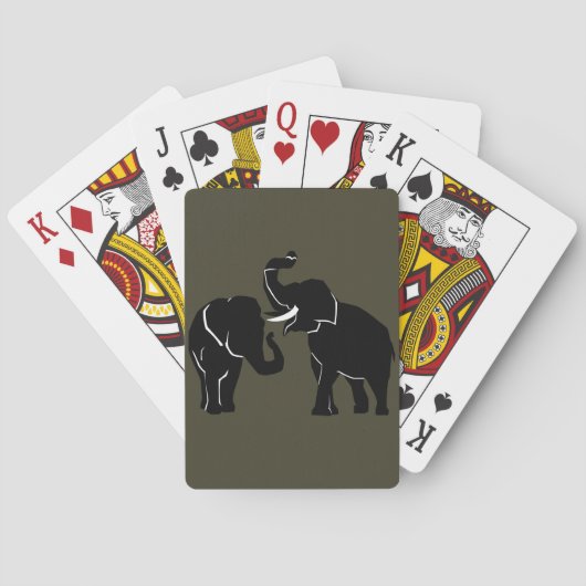 Couple Elephant Playing Cards - Farbe auswählen Spielkarten (Rückseite)