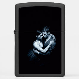 Couple Embracing Zippo Lighter Dark Gothic Romance