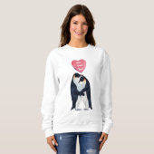 Couple Emperor Pinguins Herz Personalisiert Sweatshirt (Vorne ganz)