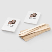 Couple face photo add name date simple wedding  fächer (Non-assembled)