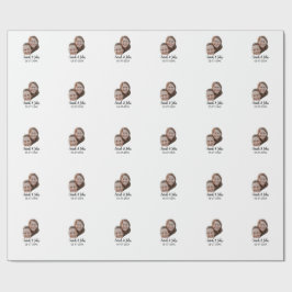 Couple face photo add name date simple wedding geschenkpapier