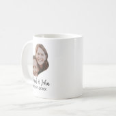 Couple face photo add name date simple wedding  kaffeetasse (Vorderseite Links)