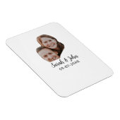 Couple face photo add name date simple wedding magnet (Rechte Seite)