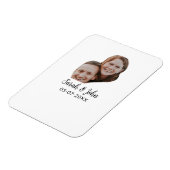 Couple face photo add name date simple wedding magnet (Linke Seite)