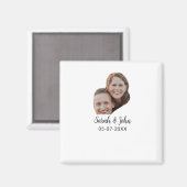 Couple face photo add name date simple wedding  magnet (Vorderseite/Rückseite)