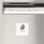 Couple face photo add name date simple wedding  magnet (In Situ (Geschirrspüler))