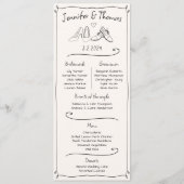 Couple Facts Doodle Wedding Shoes Program & Menu Programm (Rückseite)