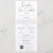 Couple Facts Rustic Simple Wedding Program & Menu Programm (Vorderseite)