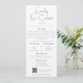 Couple Facts Rustic Simple Wedding Program & Menu Programm (Stehend Vorderseite)