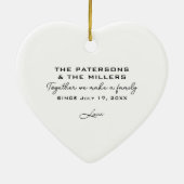 Couple Family Heart Shaped Photo Collage  Keramik Ornament (Hinten)