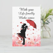 Couple first anniversary Personalized romantic  Feiertagskarte (Stehend Vorderseite)