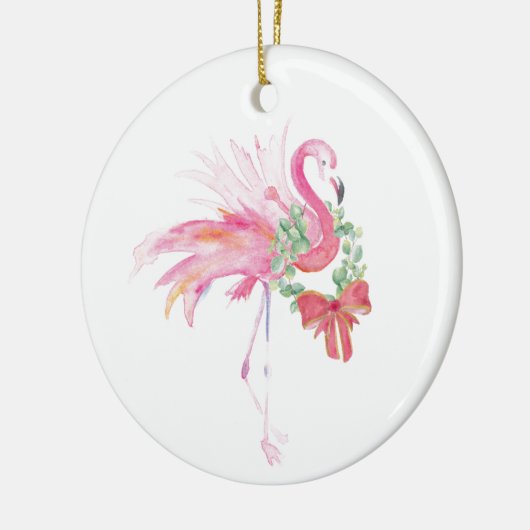 Couple First Christmas Ornament Pink Flamingo (Links)