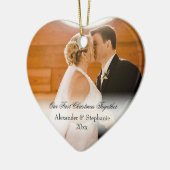 Couple First Christmas Together Keepake Foto Keramikornament (Links)