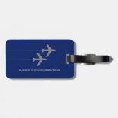 Couple Flying Together Blue Travel Gepäckmarke Gepäckanhänger (Rückseite horizontal)