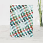 Couple-Foto auf kariertem Druck Feiertagskarte (Rückseite)