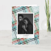 Couple-Foto auf kariertem Druck Feiertagskarte (Vorderseite)