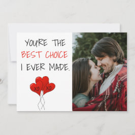 Couple Foto Best Choice Ever Valentine Red Hearts Feiertagskarte