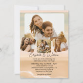 Couple Foto Collage Beach Thema Hochzeit Einladung (Vorderseite)