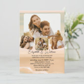 Couple Foto Collage Beach Thema Hochzeit Einladung (Stehend Vorderseite)