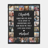 Couple Foto Collage Black Fleecedecke (Vorderseite)