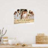 Couple Foto Collage Gold Theme Wedding Signage Poster (Küche)