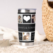 Couple Foto Collage Valentine Black Water Flasche